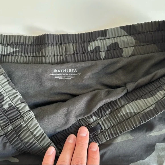 Athleta Mesh Racer Run Short Camo - Picture 3 of 4